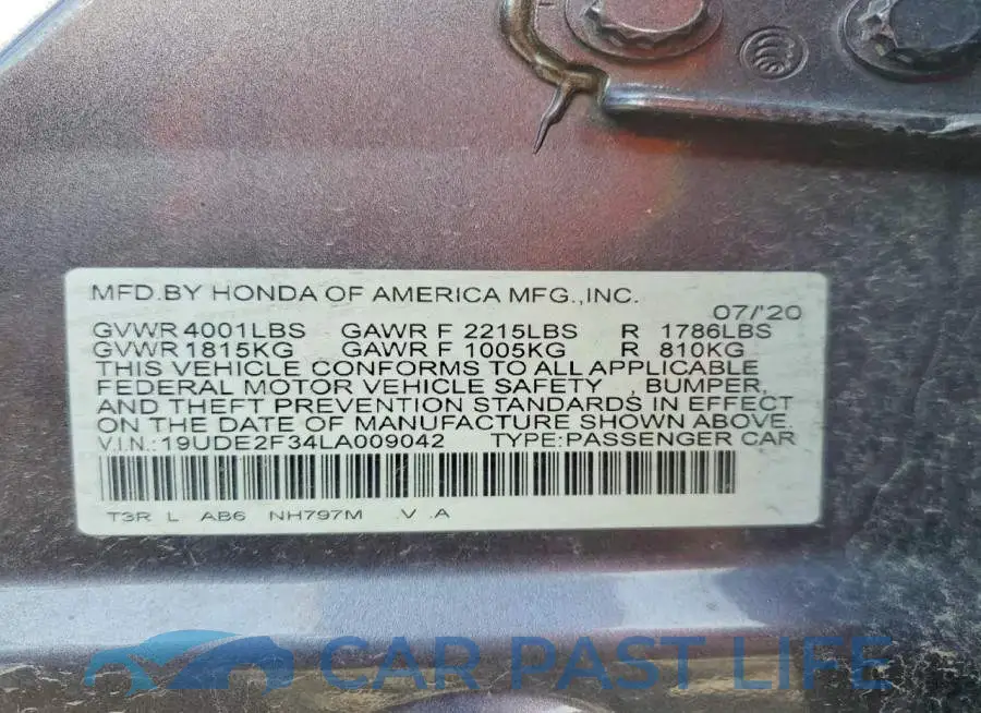 19UDE2F34LA009042# 12