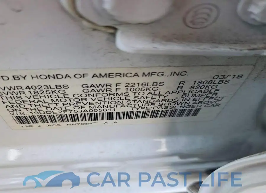 19UDE2F75JA005811# 12