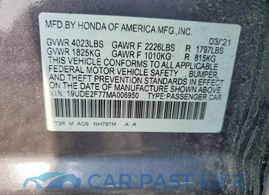 19UDE2F77MA006950# 13
