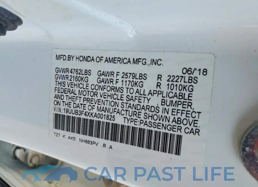 19UUB3F4XKA001825# 12