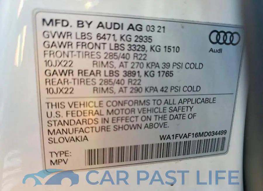 WA1FVAF16MD034499# 13