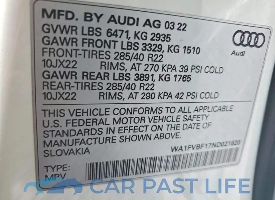 WA1FVBF17ND021820# 13