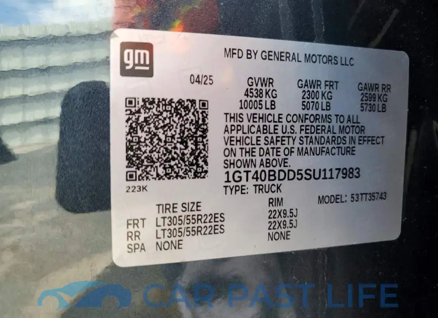 1GT40BDD5SU117983# 13