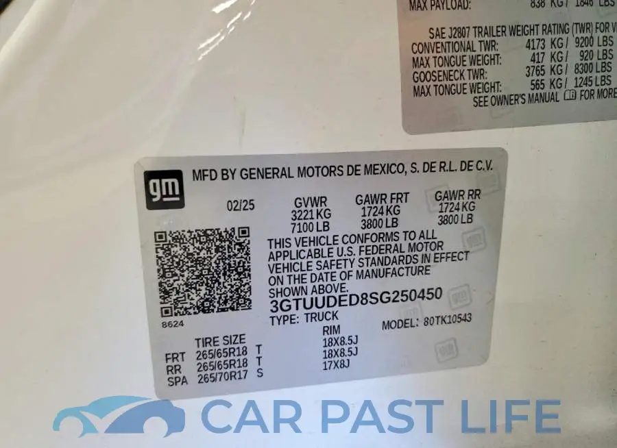 3GTUUDED8SG250450# 12