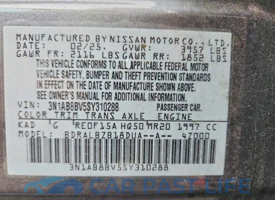 3N1AB8BV5SY310288# 12