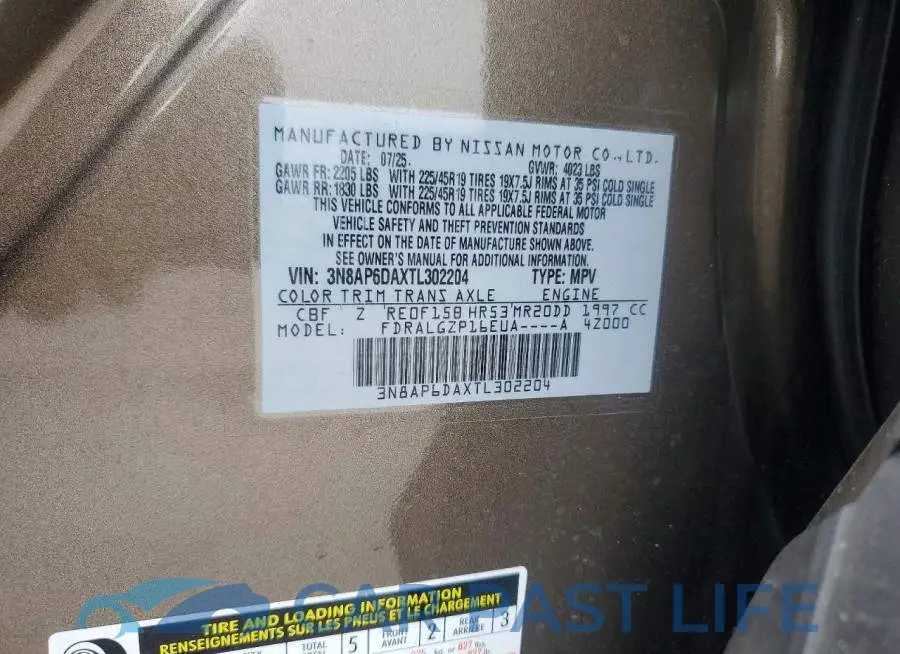 3N8AP6DAXTL302204# 12