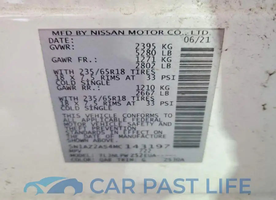 5N1AZ2AS4MC143197# 13