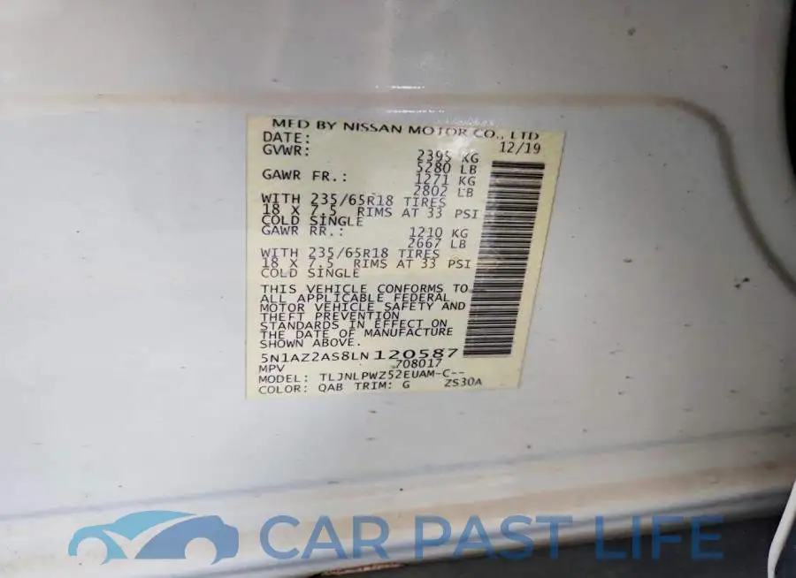 5N1AZ2AS8LN120587# 13