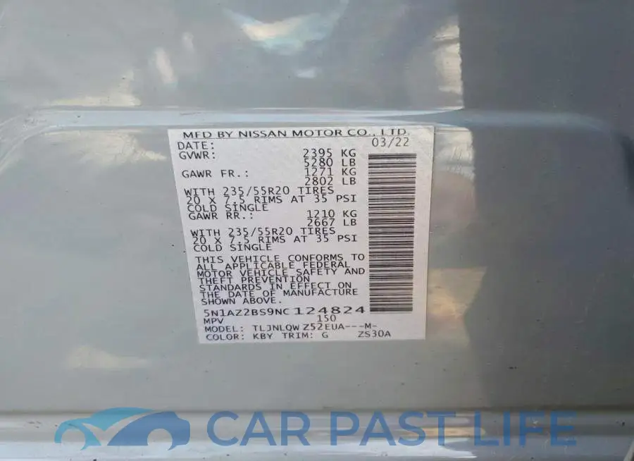 5N1AZ2BS9NC124824# 14