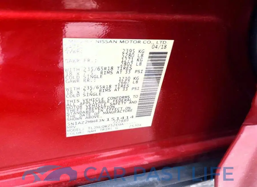 5N1AZ2MH4JN151414# 13