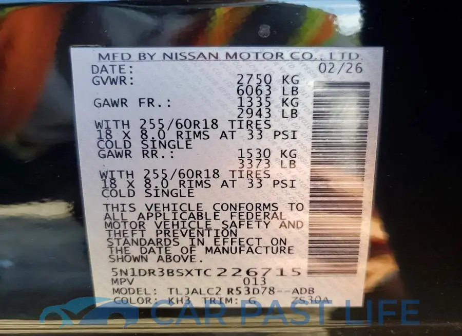5N1DR3BSXTC226715# 14