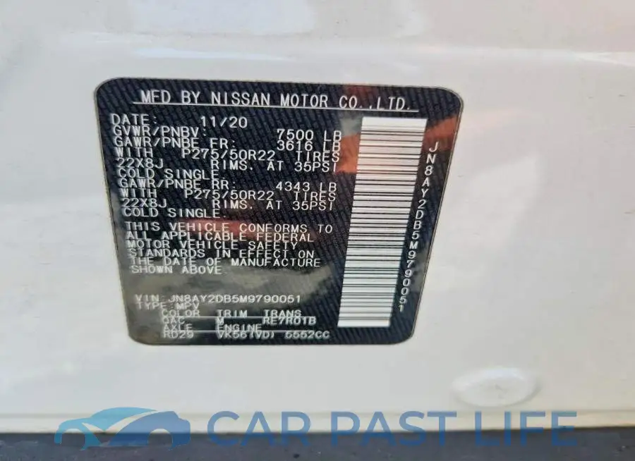JN8AY2DB5M9790051# 14