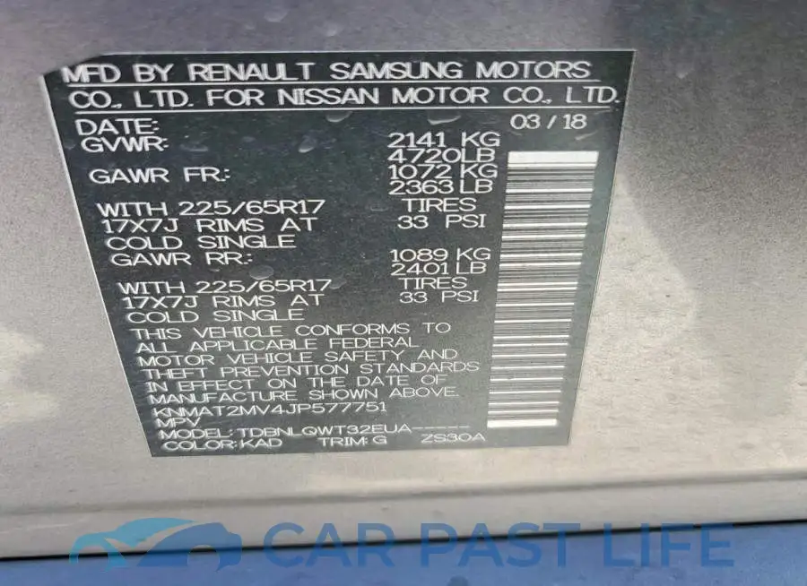 KNMAT2MV4JP577751# 13
