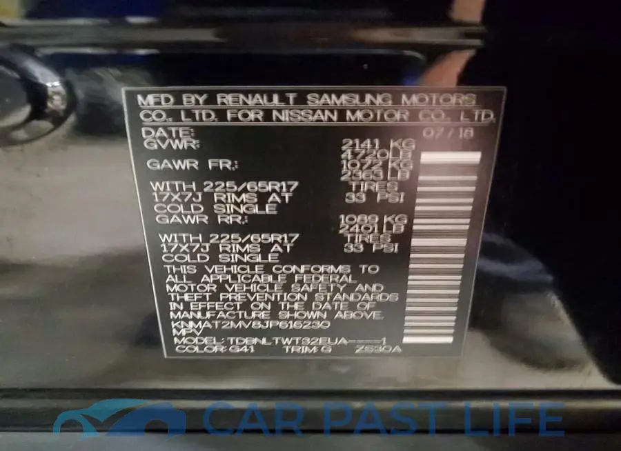 KNMAT2MV8JP616230# 14