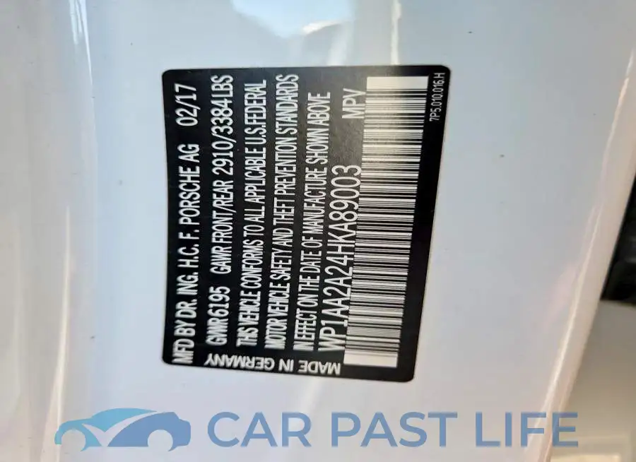 WP1AA2A24HKA89003# 13