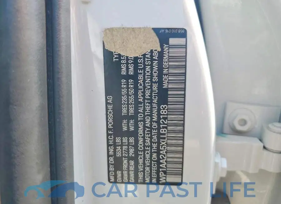 WP1AA2A5XLLB12183# 13