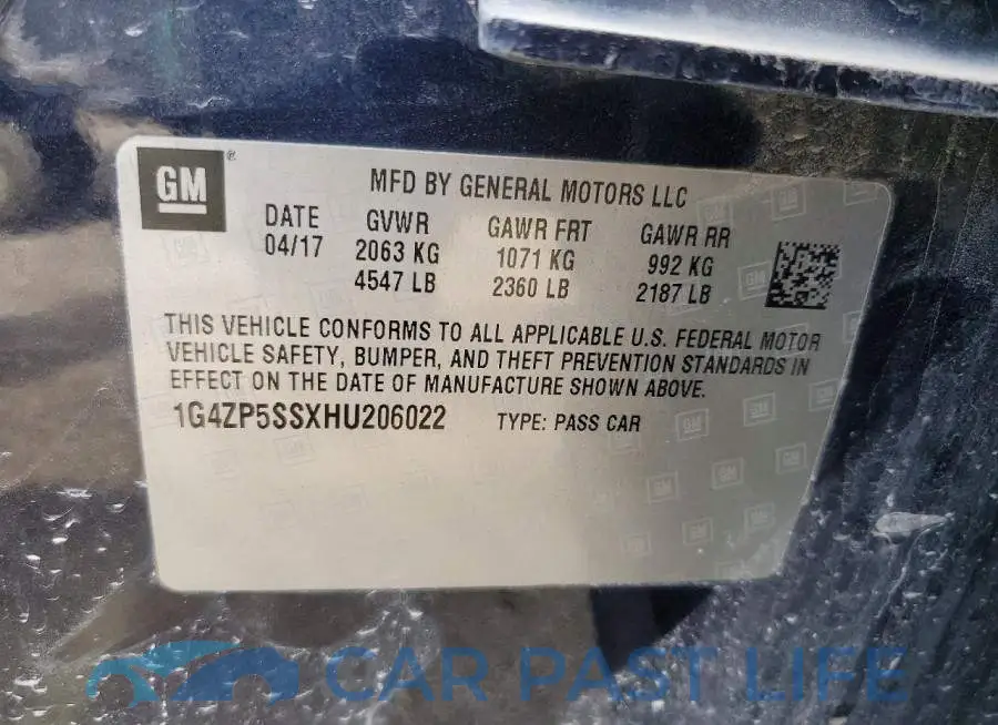 1G4ZP5SSXHU206022# 12