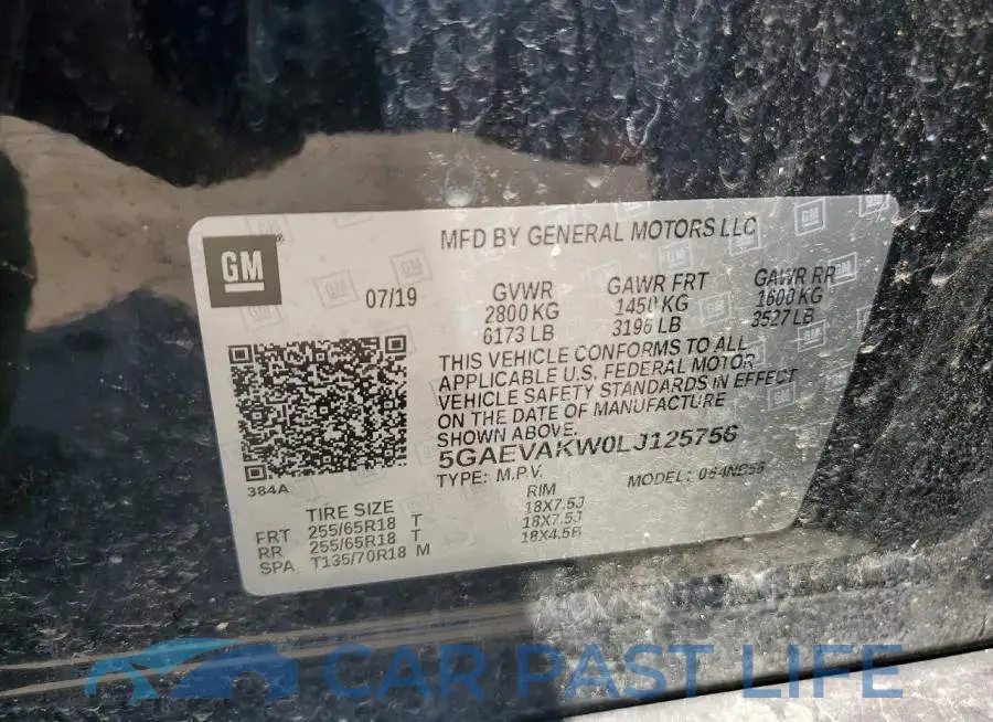 5GAEVAKW0LJ125756# 13
