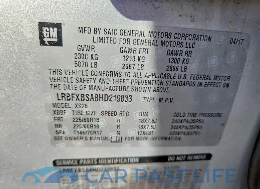 LRBFXBSA8HD219833# 13