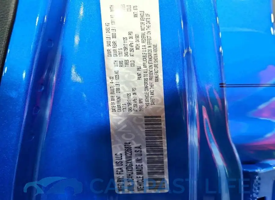 1C4HJXDGXNW226874# 12