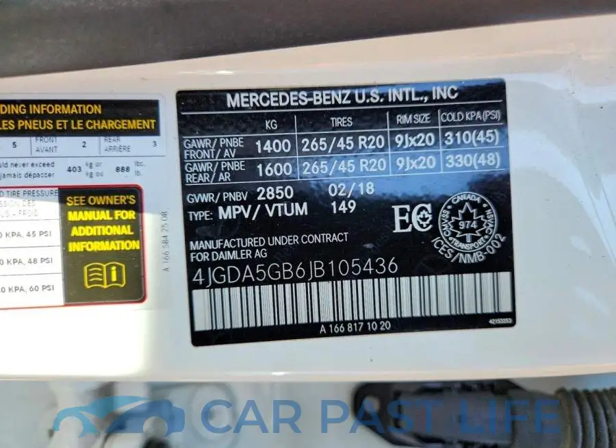 4JGDA5GB6JB105436# 13