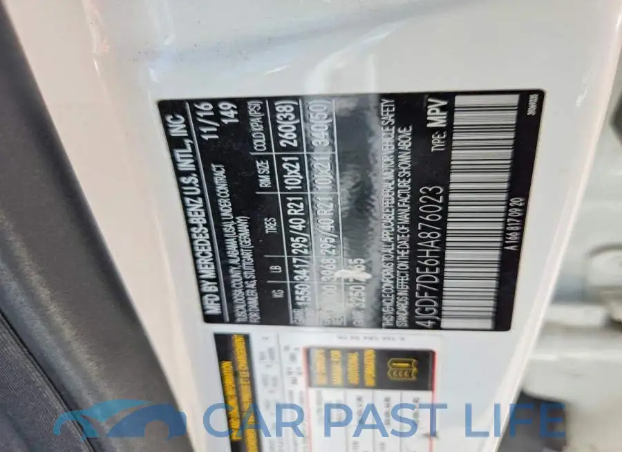 4JGDF7DE6HA876023# 13