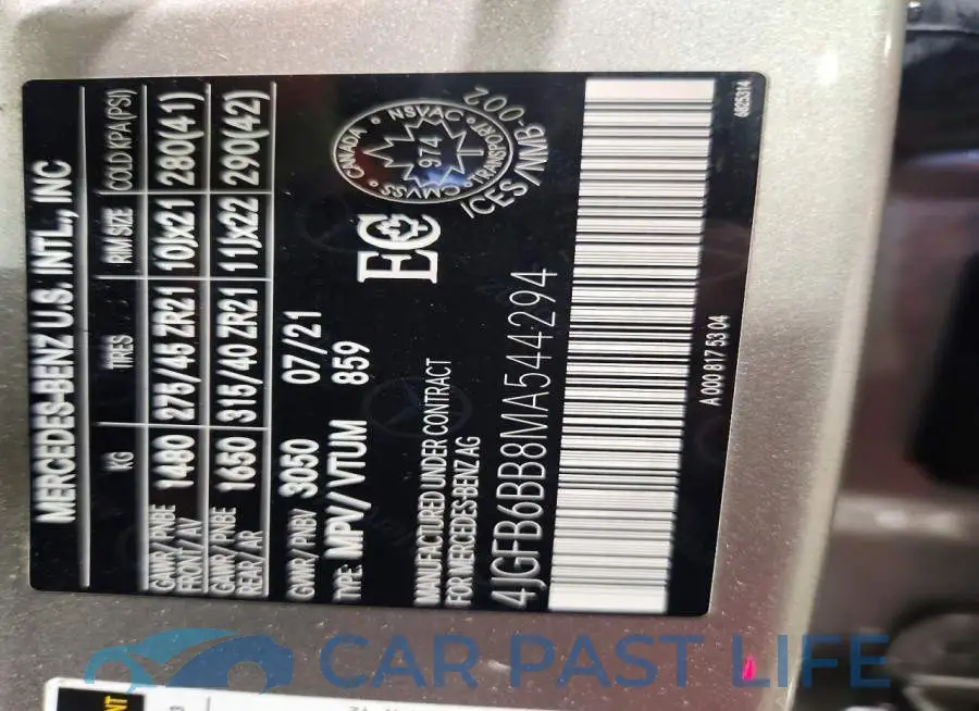 4JGFB6BB8MA544294# 12