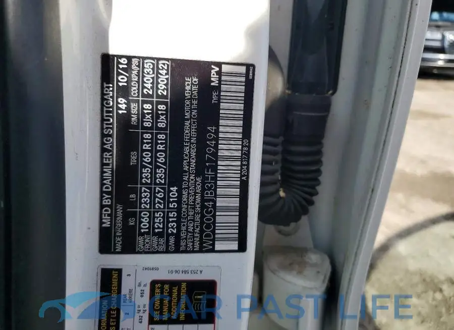 WDC0G4JB3HF179494# 13