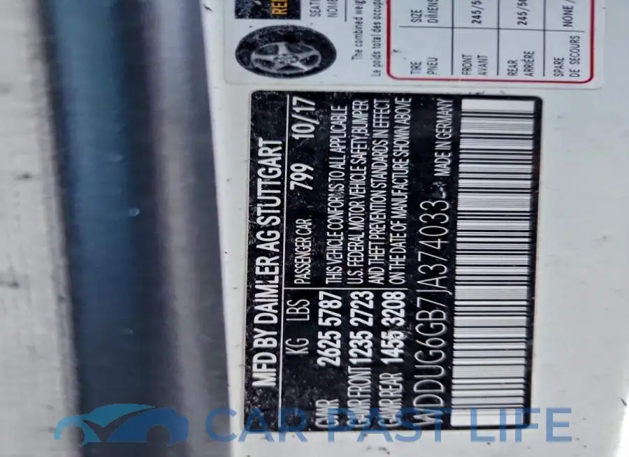 WDDUG6GB7JA374033# 12