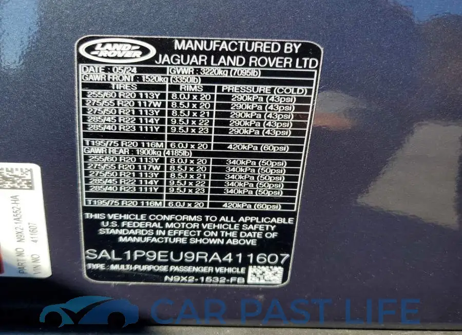 SAL1P9EU9RA411607# 14