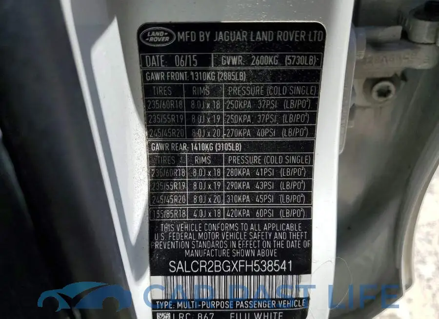 SALCR2BGXFH538541# 13