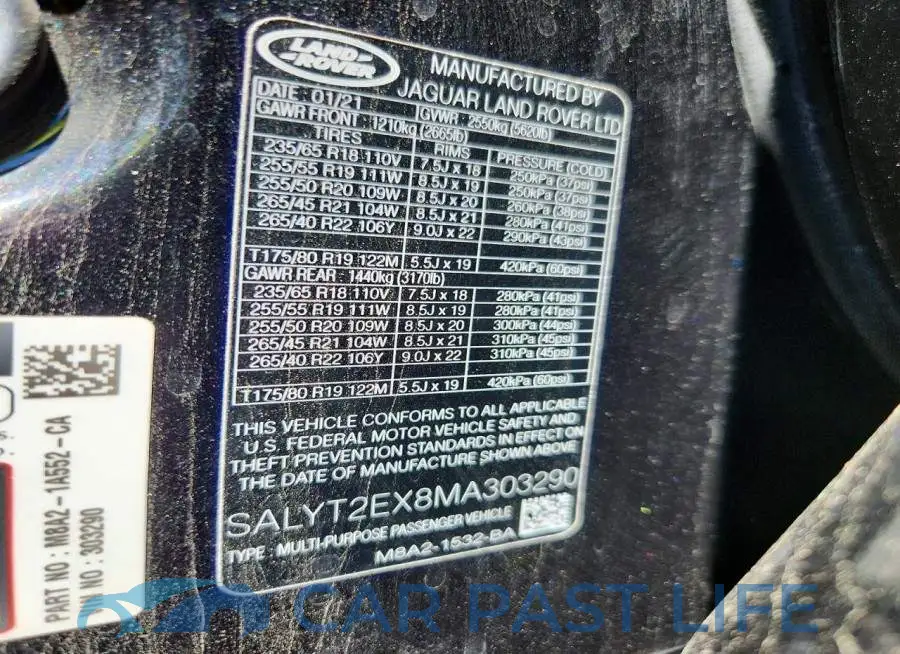 SALYT2EX8MA303290# 14