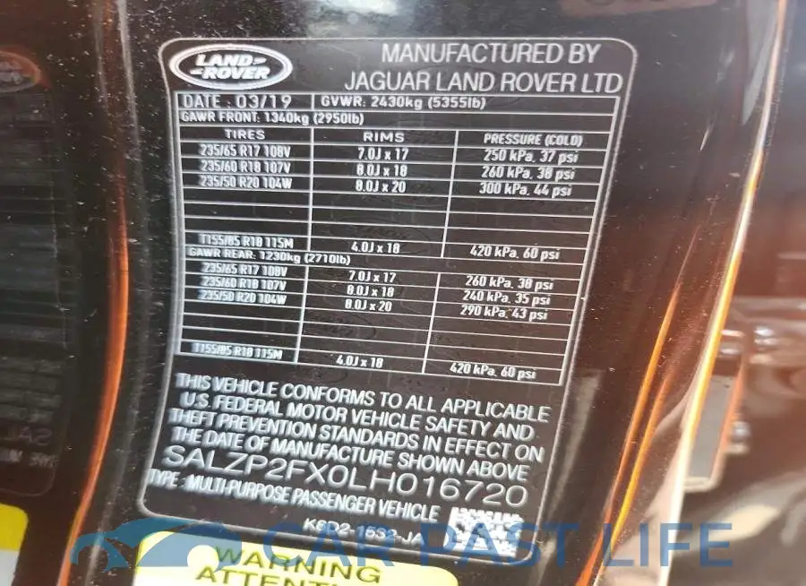 SALZP2FX0LH016720# 13