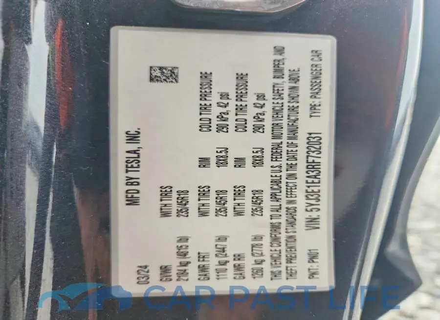 5YJ3E1EA3RF732031# 13