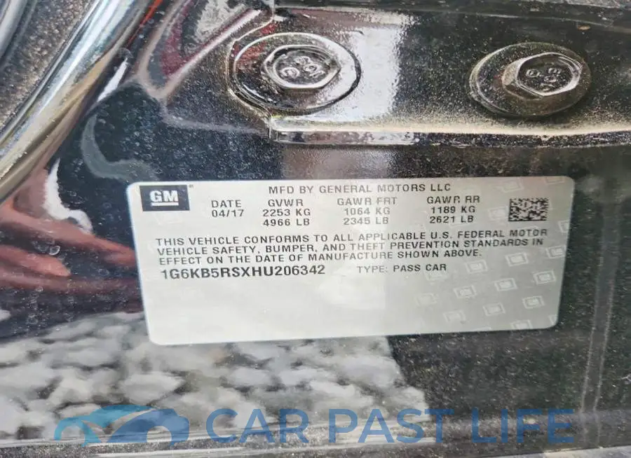 1G6KB5RSXHU206342# 12