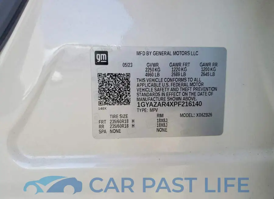 1GYAZAR4XPF216140# 12