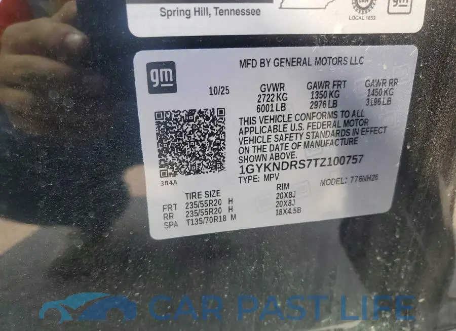 1GYKNDRS7TZ100757# 12