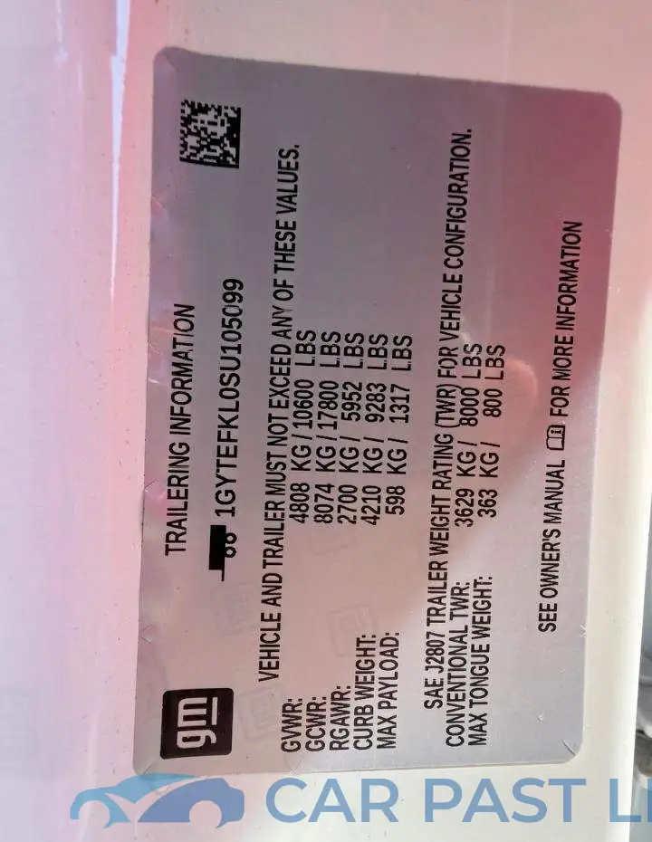 1GYTEFKL0SU105099# 10