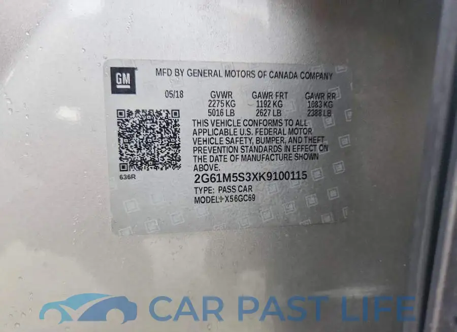 2G61M5S3XK9100115# 12