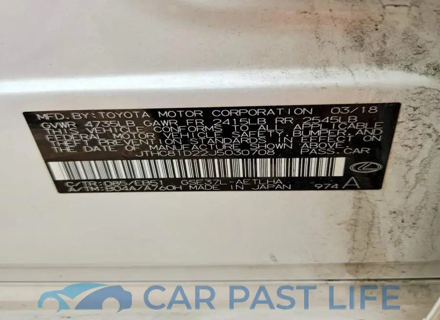 JTHC81D22J5030708# 12
