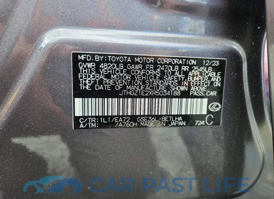JTHGZ1E2XR5034188# 12
