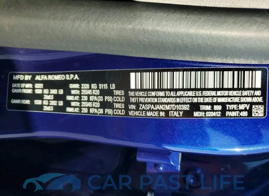 ZASPAJAN2M7D10392# 14
