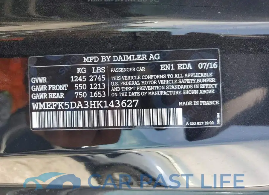 WMEFK5DA3HK143627# 12