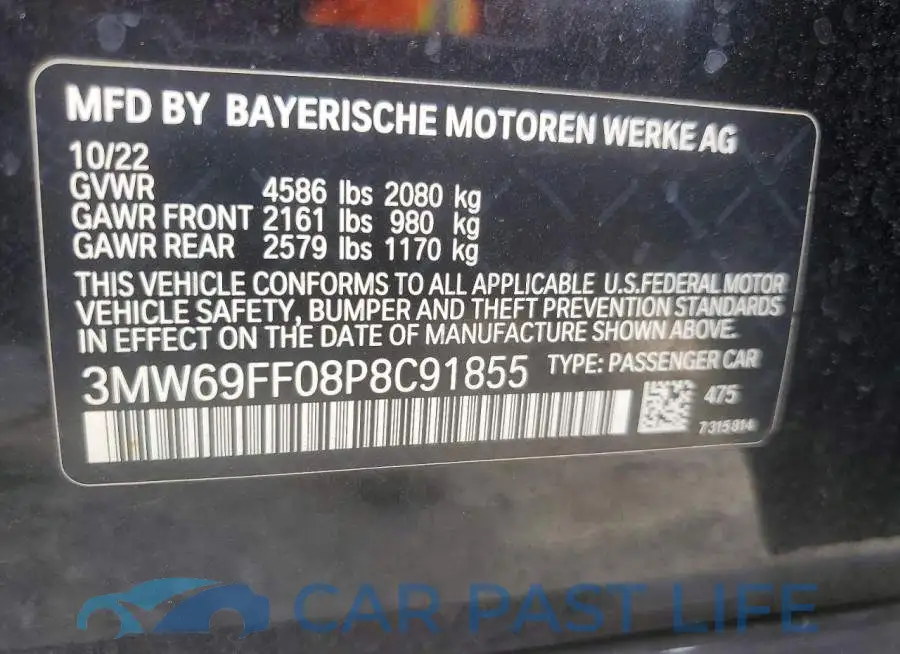 3MW69FF08P8C91855# 12