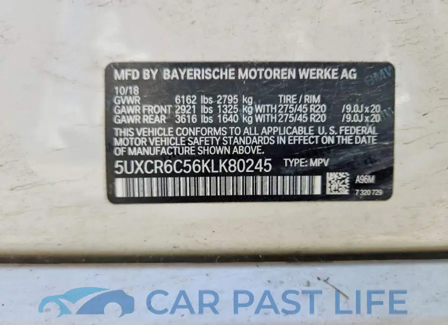 5UXCR6C56KLK80245# 12