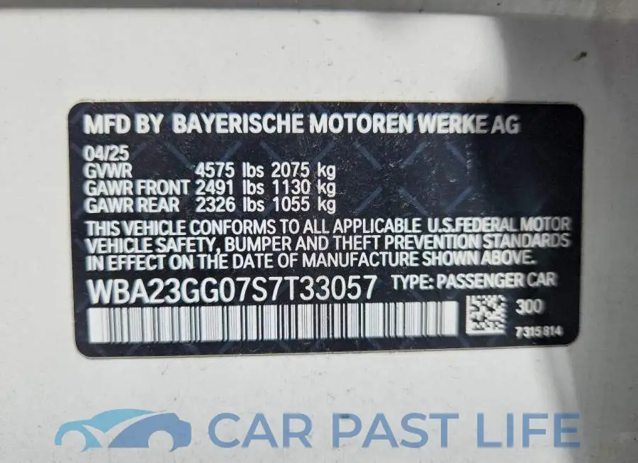 WBA23GG07S7T33057# 12