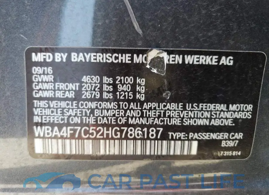 WBA4F7C52HG786187# 12