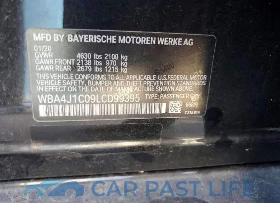 WBA4J1C09LCD99395# 12