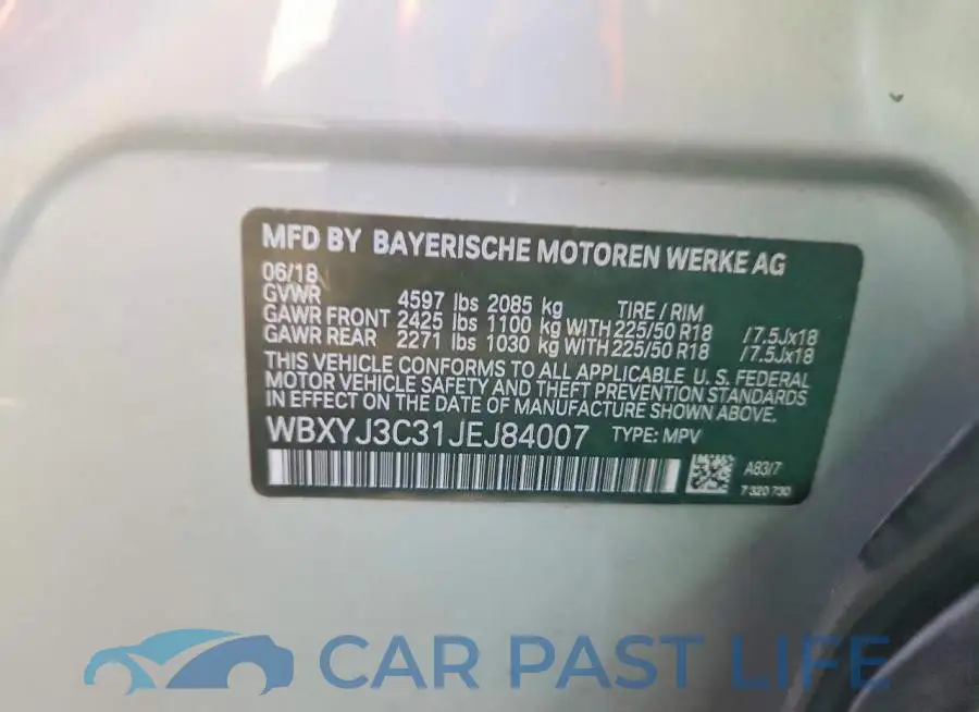 WBXYJ3C31JEJ84007# 12