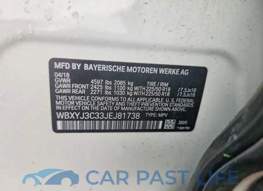 WBXYJ3C33JEJ81738# 12
